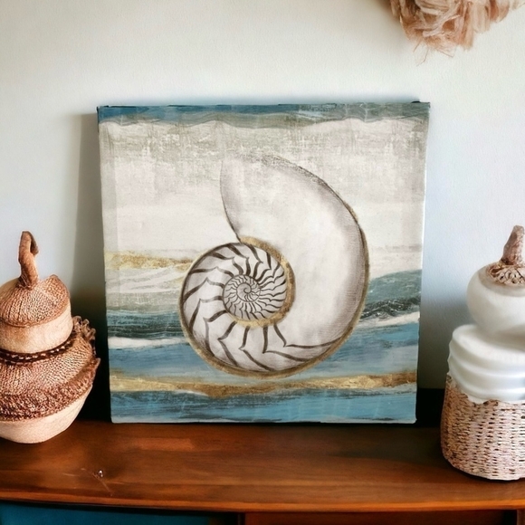 Wall Art Print Pacific Touch Canvas Print Aimee Wilson SHELL Frame Coastal Decor - Picture 4 of 6